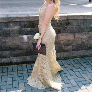 GOLD TWO PIECE SHERRI HILL PROM DRESS